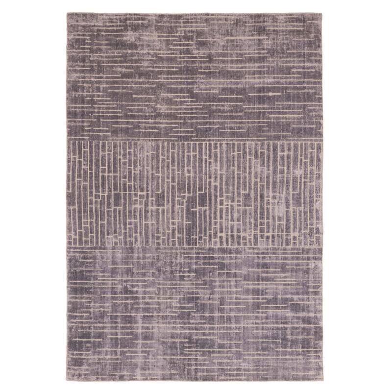 ECARPETGALLERY Hand Loomed Elysian Grey Viscose Rug - 6'7 x 9'9