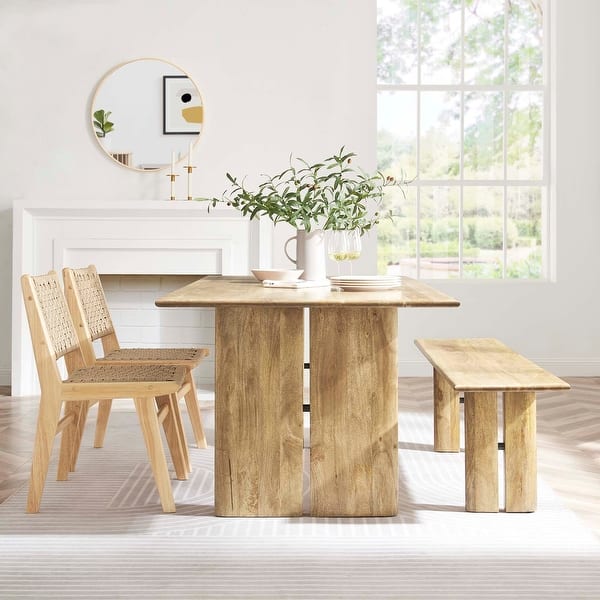 slide 2 of 12, Amistad 72" Wood Dining Table and Bench Set