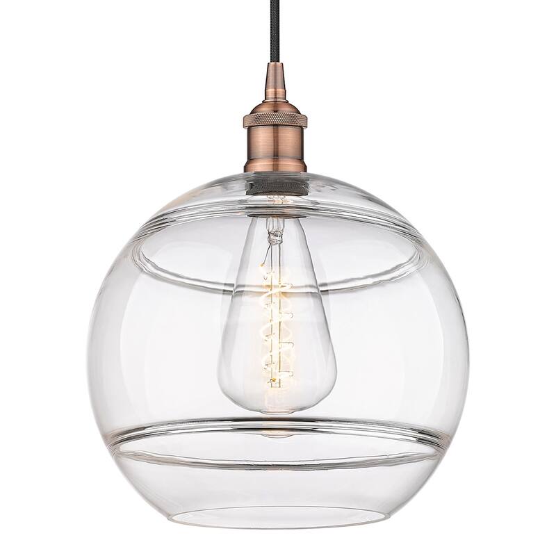 Innovations Lighting 616-1P 13 12 Rochester Pendant Rochester 12" Wide - Antique Copper / Clear