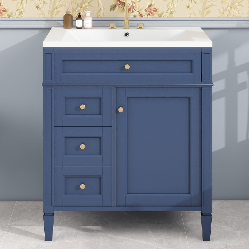 30/36 inches Freestanding Bathroom Vanity Set with Integrated Sink and Drawers