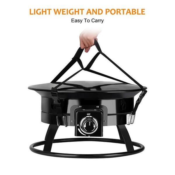 CAMPLUX Firebowl 19 Outdoor Portable Propane Gas Fire Pit, 52,000BTU with  Lid u0026 Carry Kit, Manual Ignition, ETL Certification - Bed Bath u0026 Beyond -  30415797
