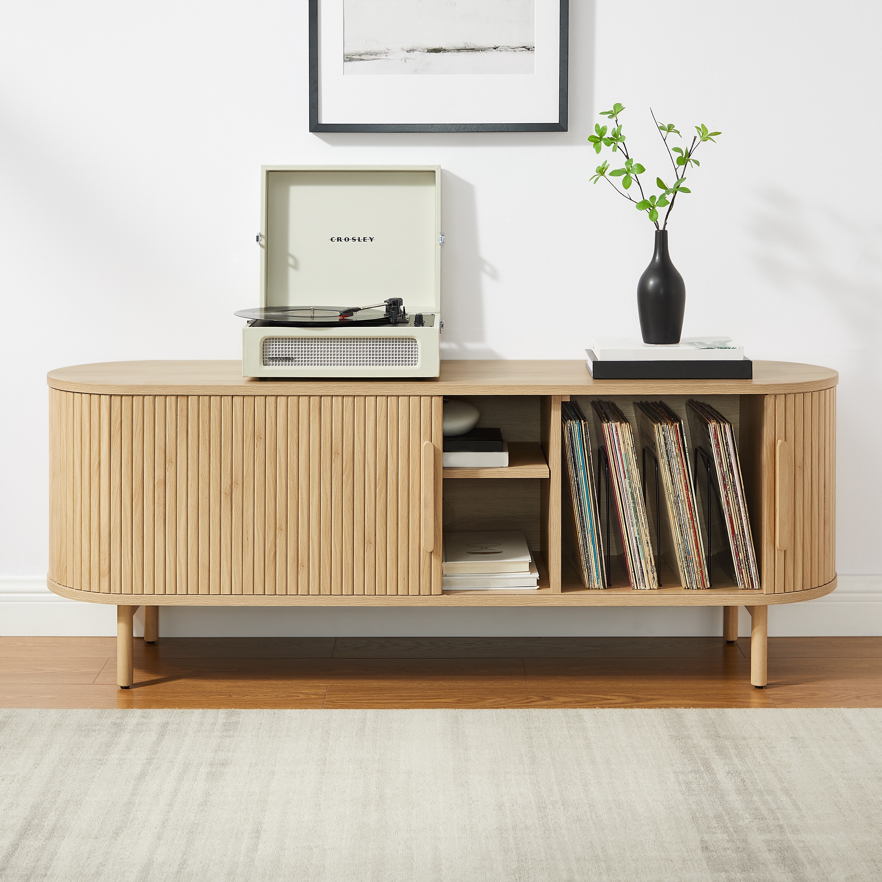 Crosley Ambrose Record Player Cabinet With Vinyl Storage - On Sale