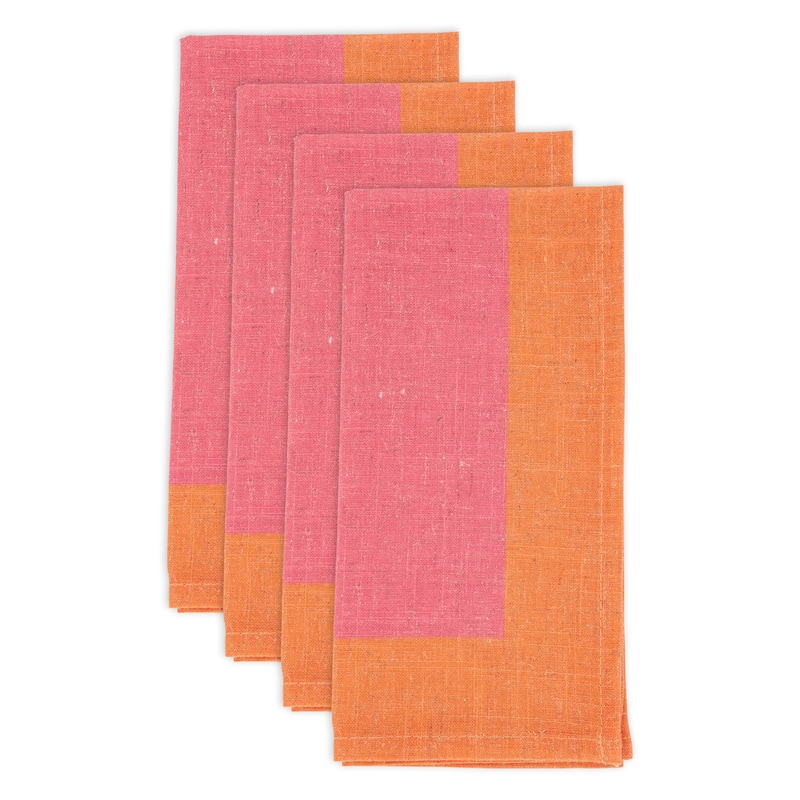 Color-Blocked Edge Napkin (Set of 4) - 20"x20"