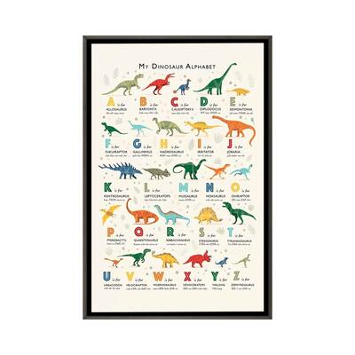 iCanvas "Dinosaur Alphabet" by PaperPaintPixels Framed