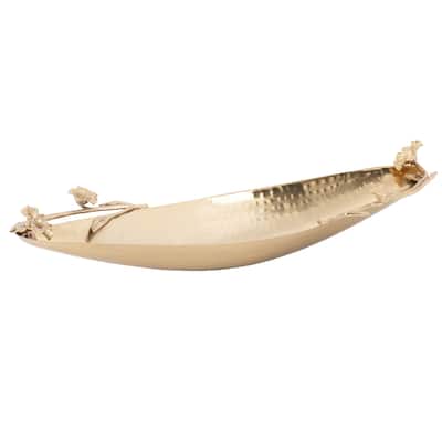 Elegance Eldora Boat Shaped Tray - Satin Gold