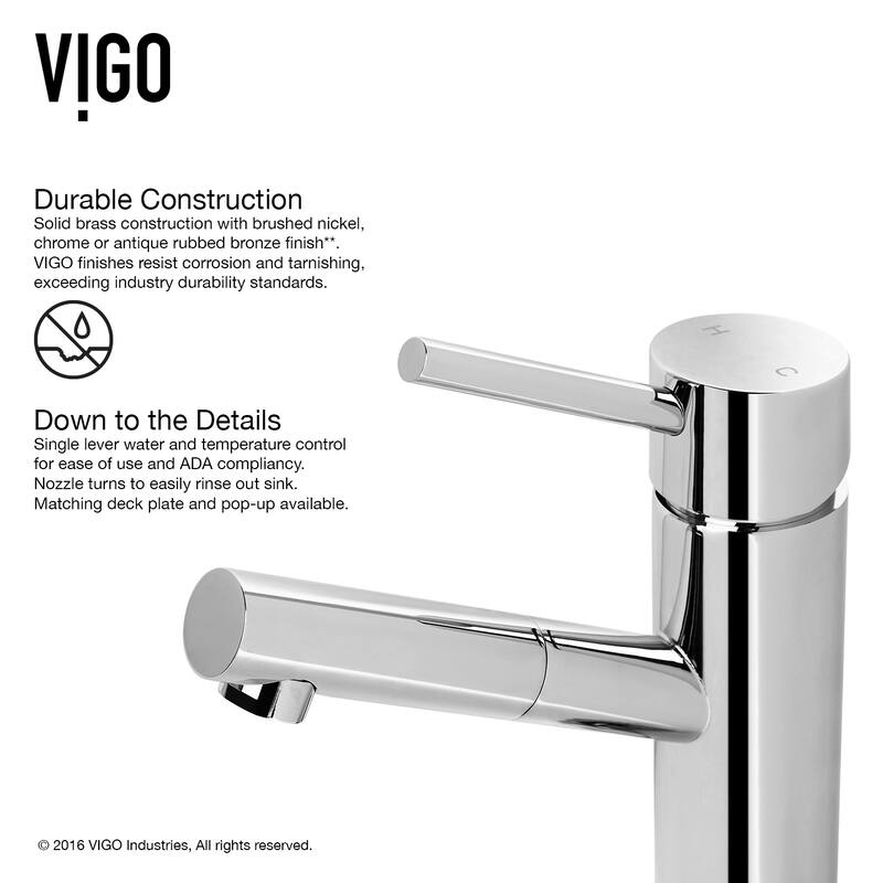 VIGO Noma 8" H Single Handle Single Hole Bathroom Faucet
