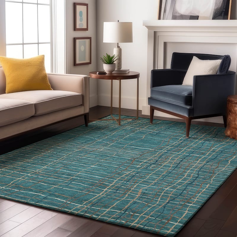 Premium Washable Super Soft Modern Gabriel Mayfield Rug - Teal - 3' x 5'