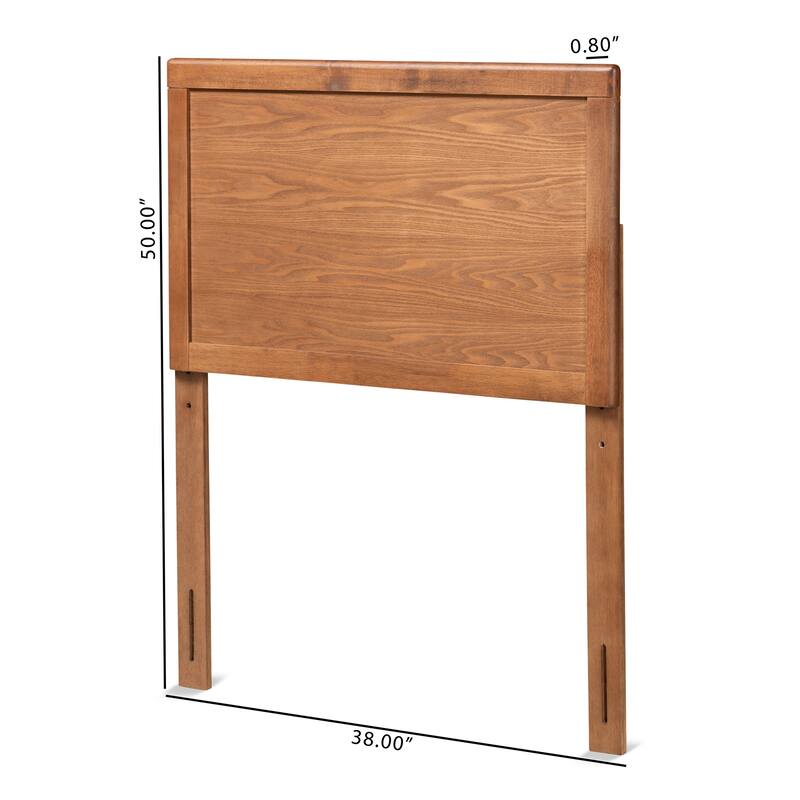 Raya Mid-Century Modern Walnut Brown Finished Wood Twin Size Headboard