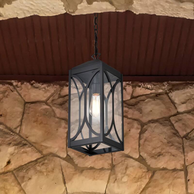 Oaklyn 1 Light Hanging Lantern Matte Black with Clear Glass