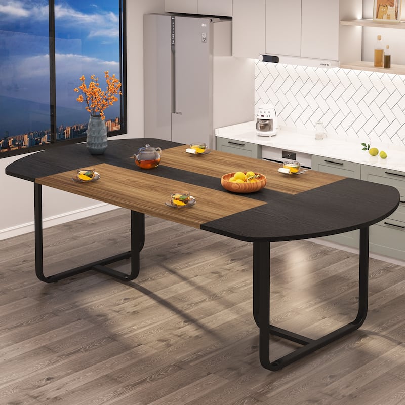 70.86" Oval Arc Conference Table, Large 6FT Meeting Tables for Home Office
