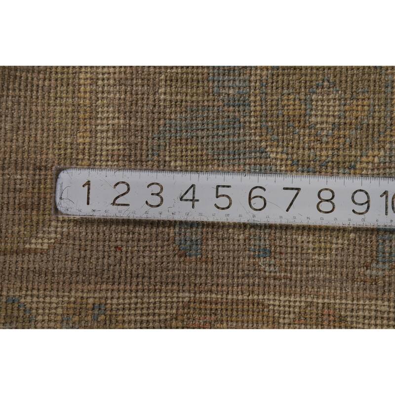 Hand Knotted Oriental 100% Wool Carpet Transitional Medallion Yellow & Gold Oushak Area Rug - 12' 1'' X 8' 10''