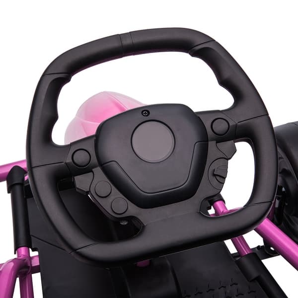 slide 2 of 7, Pink 24V Go Kart, 8.1 MPH, Music & Safety Features for Ages 8-12 8-11 Years - Pink