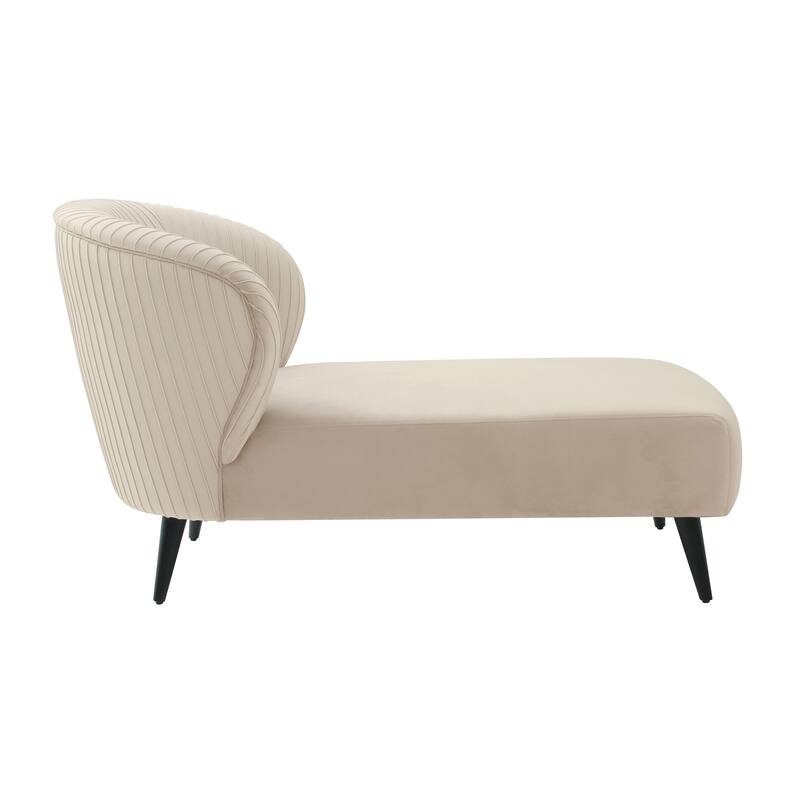 Maliah Pleated Velvet Upholstered Chaise