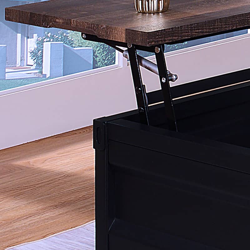 Orya Industrial Black 47-inch Steel Lift-Top Coffee Table by Furniture of America