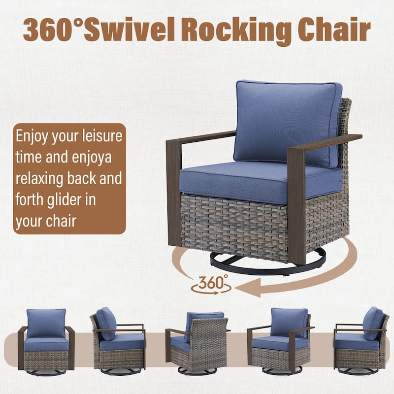 Gymojoy Patio Wicker Rocking Glider Chair