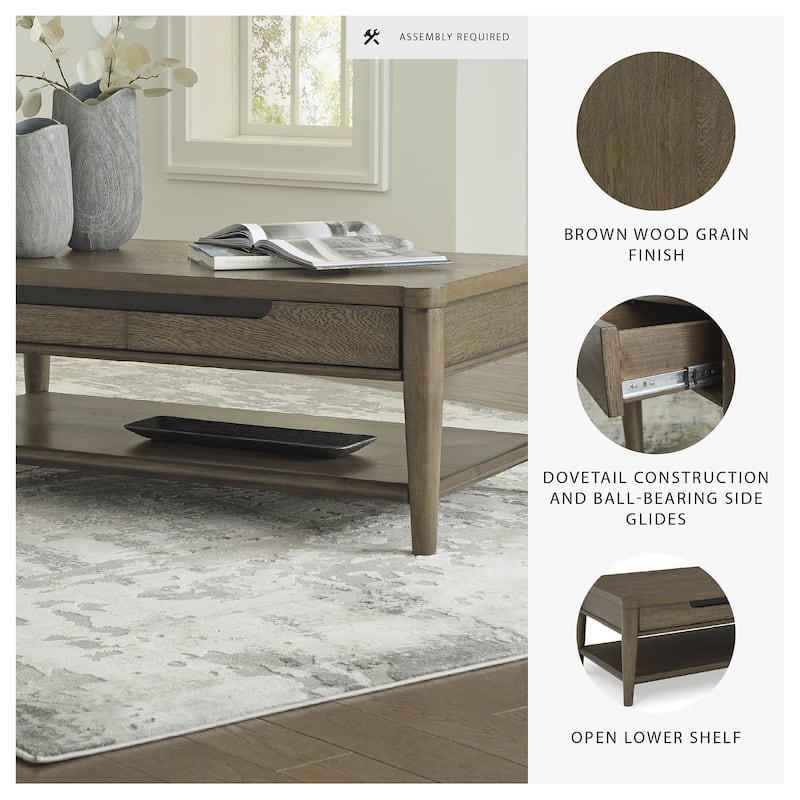 Signature Design by Ashley Roanhowe Brown Coffee Table - 50"W x 26"D x 19"H