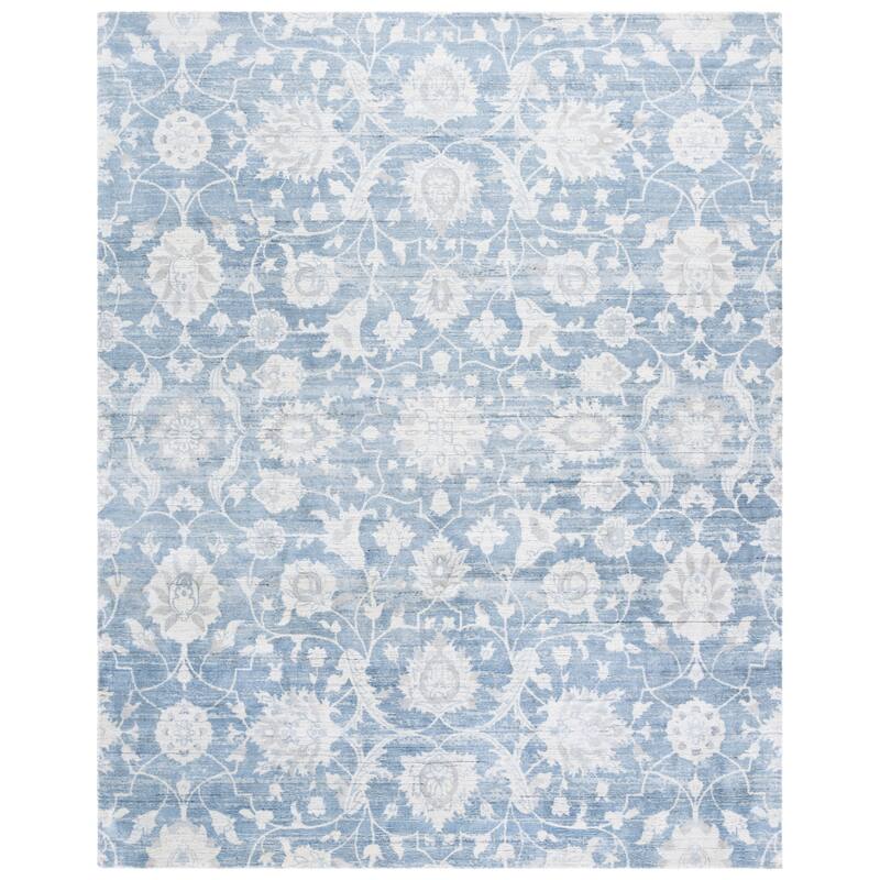 SAFAVIEH Handmade Mirage Valda Viscose Rug - Blue/Beige - 6' x 9'