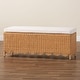 preview thumbnail 8 of 7, Teresa Bohemian Light Honey Scalloped Rattan Ottoman Bench
