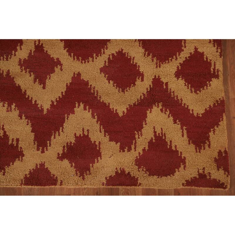 Hand Knotted Oriental 100% Wool Carpet Modern All-Over Yellow & Gold Gabbeh Area Rug - 7' 9'' X 5' 0''