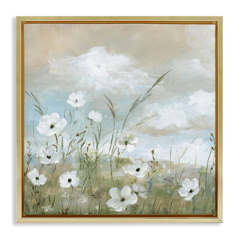 Stupell Clouds Beyond Meadow Framed Floater Canvas Wall Art Design By Nan