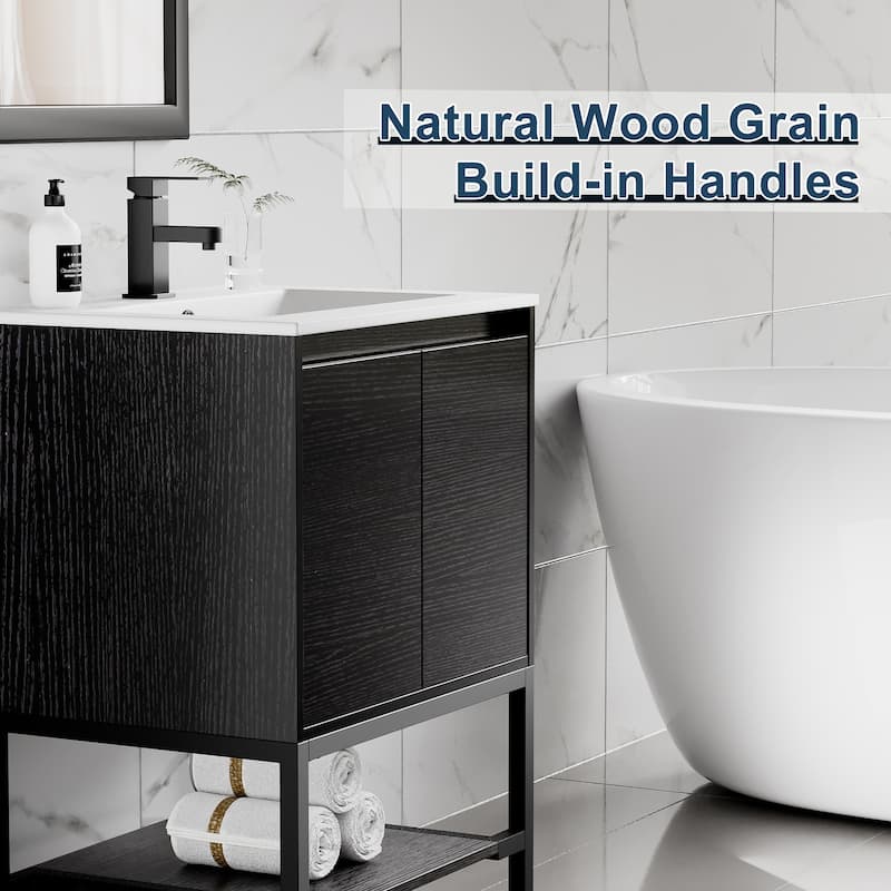 Bathroom Vanity Set Under-mount Ceramic Sink Combo Free Standing