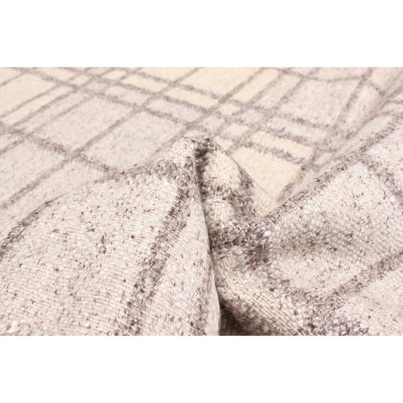 ECARPETGALLERY Flat-Weave Ankara FW Taupe Wool Kilim - 5'1 x 7'7