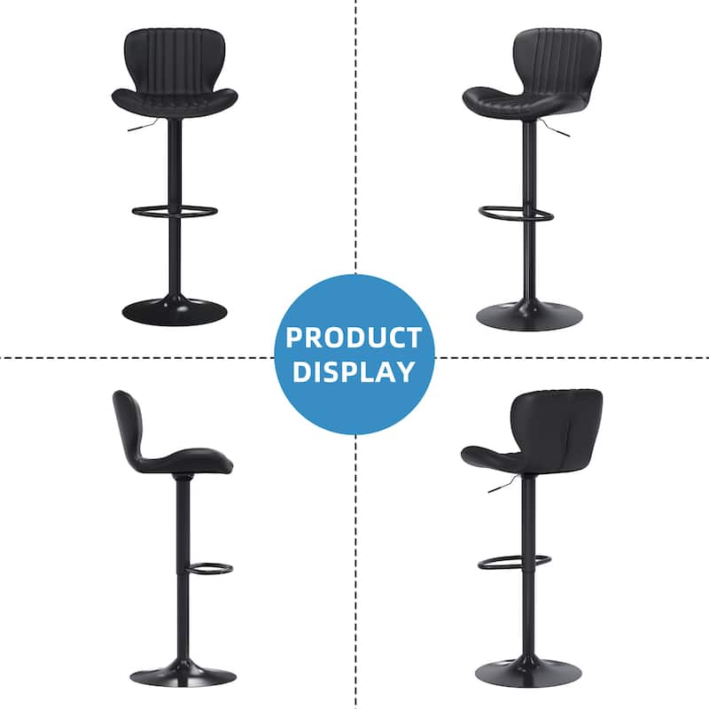 Scallop Bar Stool with 360° Swivel - Modern Kitchen & Home Bar Seating，Set of 2 - N/A