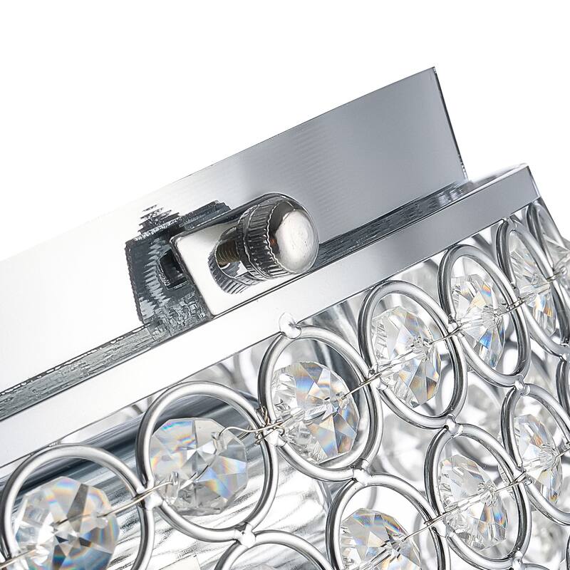 CO-Z Modern 2-Light Round Crystal Flush Mount Ceiling Light