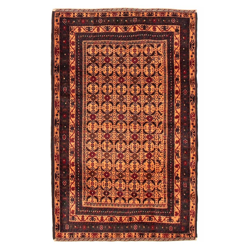 Teimani Orange Rug 3'11" x 6'8" - 3'11 x 6'8 - Light Orange - 3'11 x 6'8