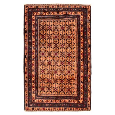 Teimani Orange Rug 3'11" x 6'8" - 3'11 x 6'8