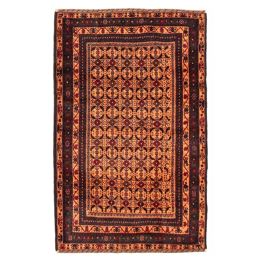 Teimani Orange Rug 3'11" x 6'8" - 3'11 x 6'8