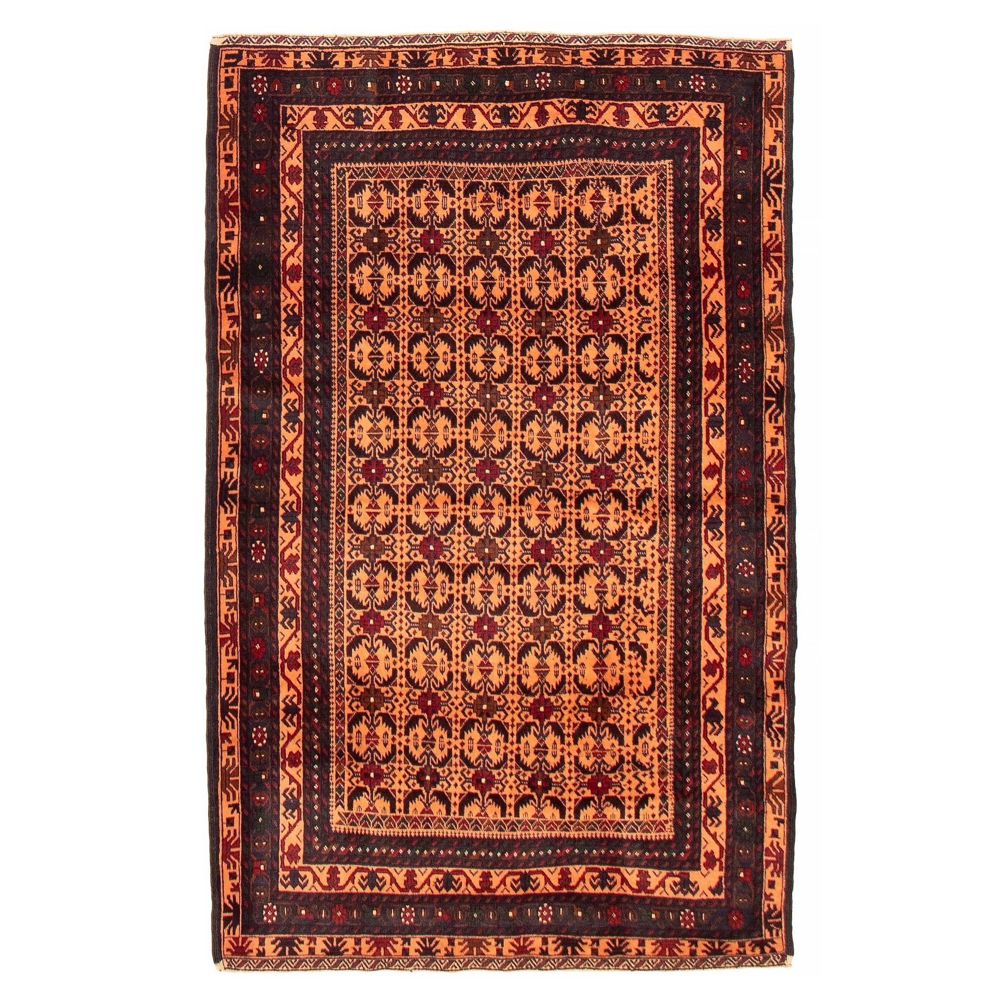 Teimani Orange Rug 3'11" x 6'8" - 3'11 x 6'8
