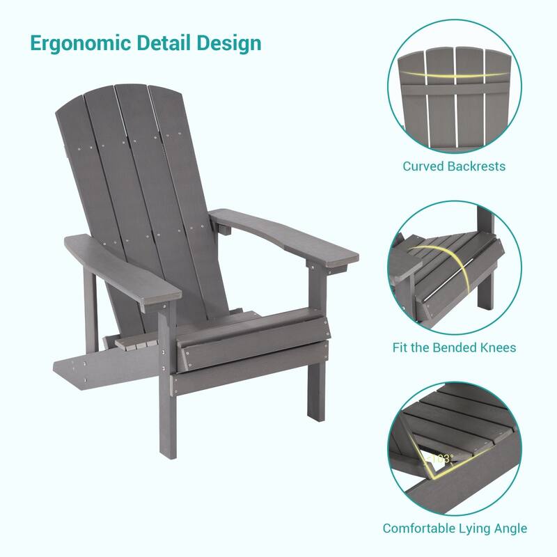 Bonosuki Outdoor HIPS WeatherResistant Plastic Adirondack Chairs On