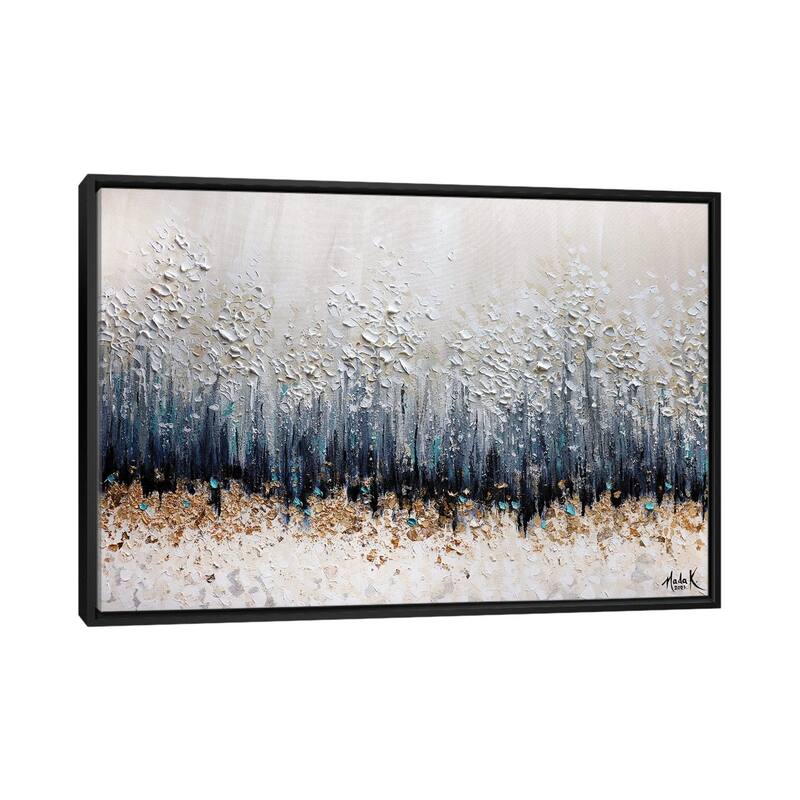iCanvas "Simple Sophistication - Blue White Neutral" by Nada Khatib Framed Canvas Print - Black - 26x40