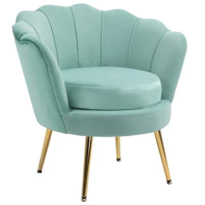 Elegant Velvet Fabric Accent Chair/Leisure Club Chair with Metal Legs