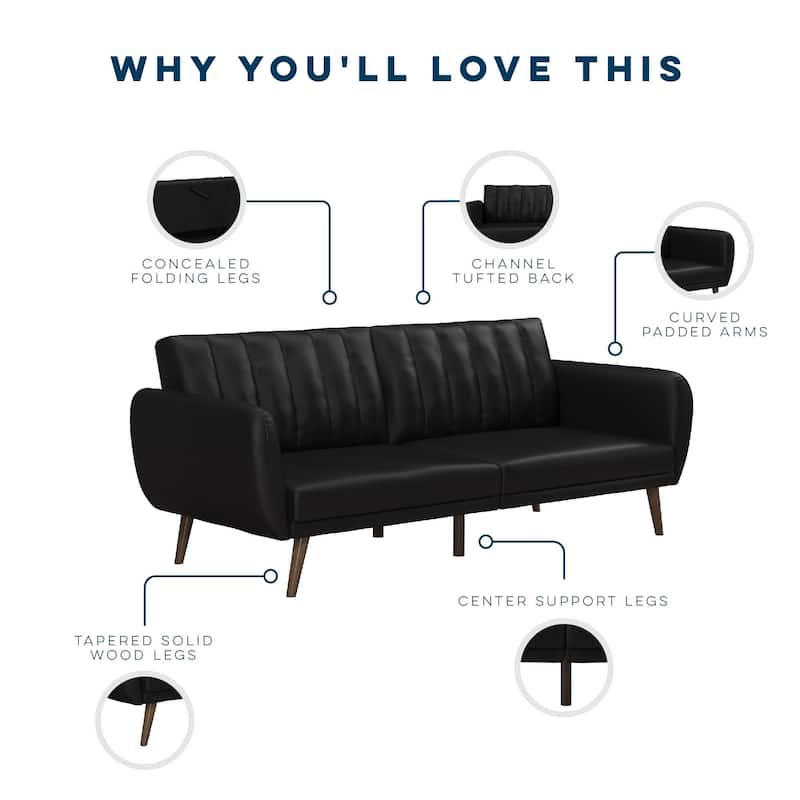 The Novogratz Brittany Faux Leather Futon Sofa Bed