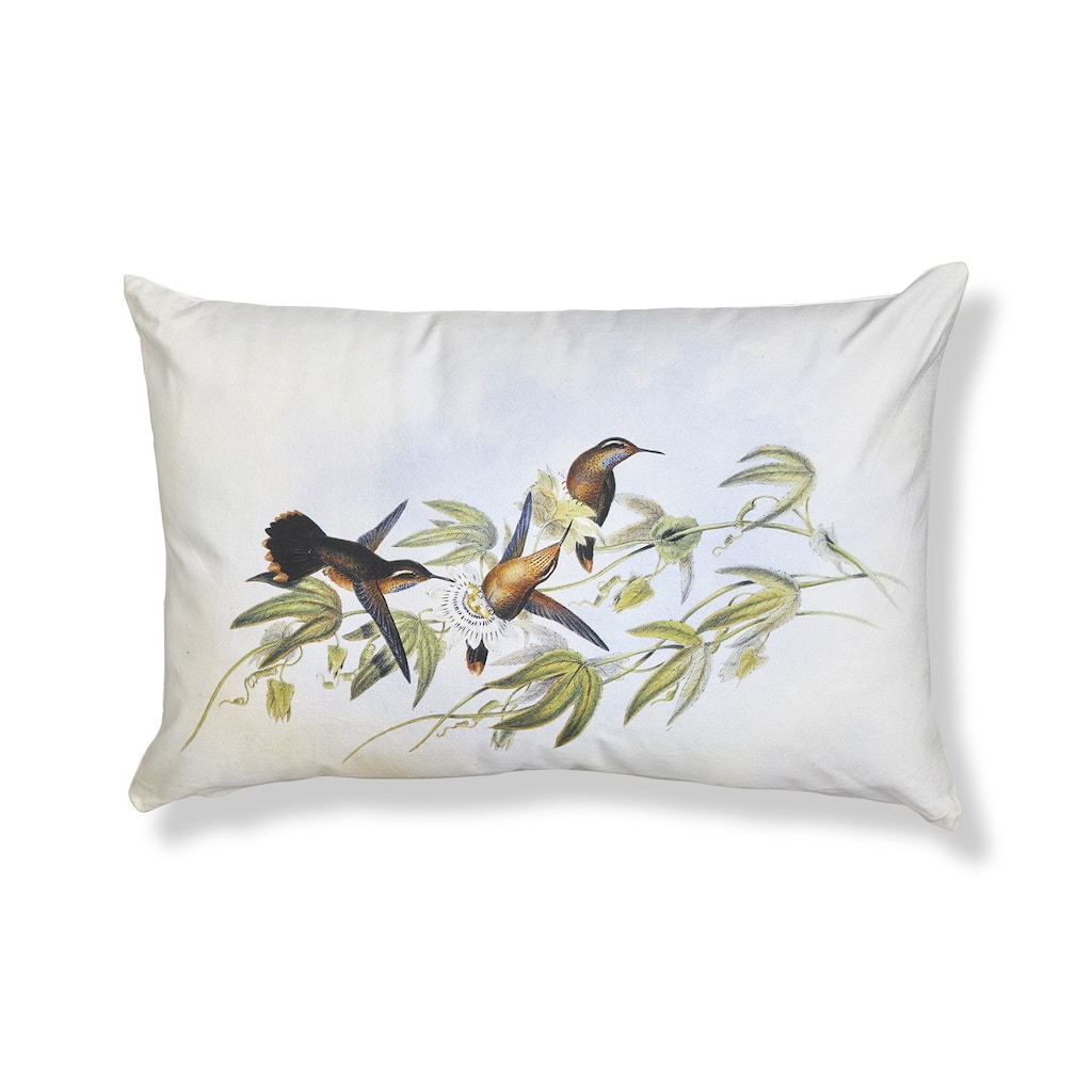 24"x16" Hummingbird Lumbar Cotton Accent Decorative Throw Pillow Poly Filled Removable Insert Rectangle - 24 x 16