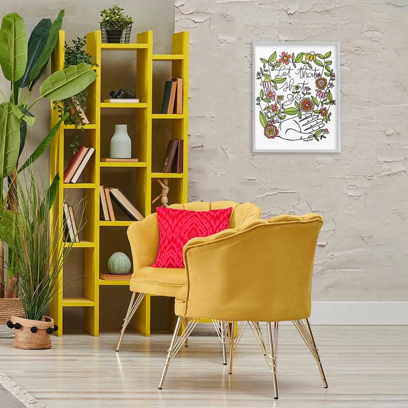Stupell Let It Go Floral Phrase Framed Giclee Art Design By Mandy Ford Art + Illustration