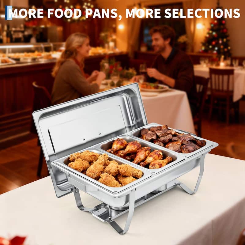 Three-Compartment Buffet Chafing Dishes and Warmers Sets for Parties Wedding