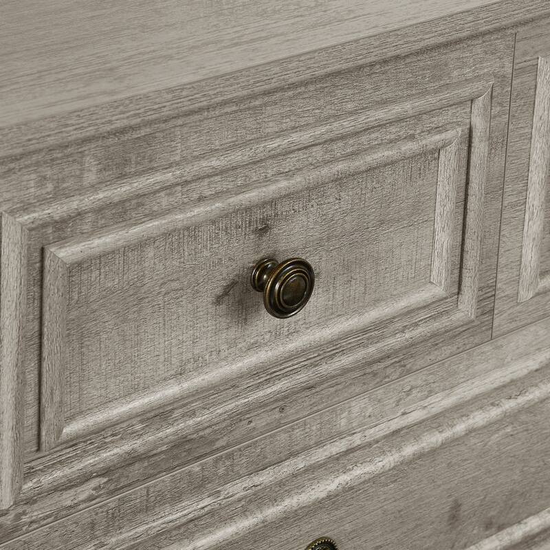 Anmytek Rustic Farmhouse 5 - Drawer Dresser - Antique White