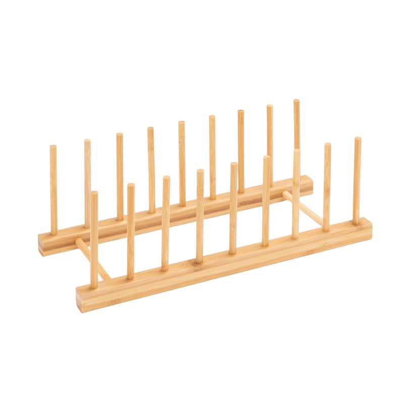 Bamboo Display Rack with 8 Sections - 11.75"L x 4.5"W x 4.13"H