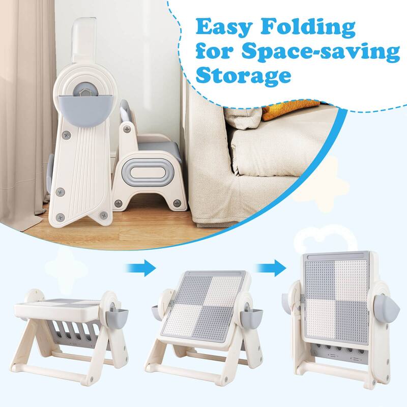 Costway 6-in-1 Multi-activity Children Table & Chair Set with Pen - See Details