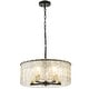 preview thumbnail 37 of 46, 5-Light Modern Candlestick Hanging Linear Chandelier Lighting with Glass Sheet for Kitchen Island Black and Brass