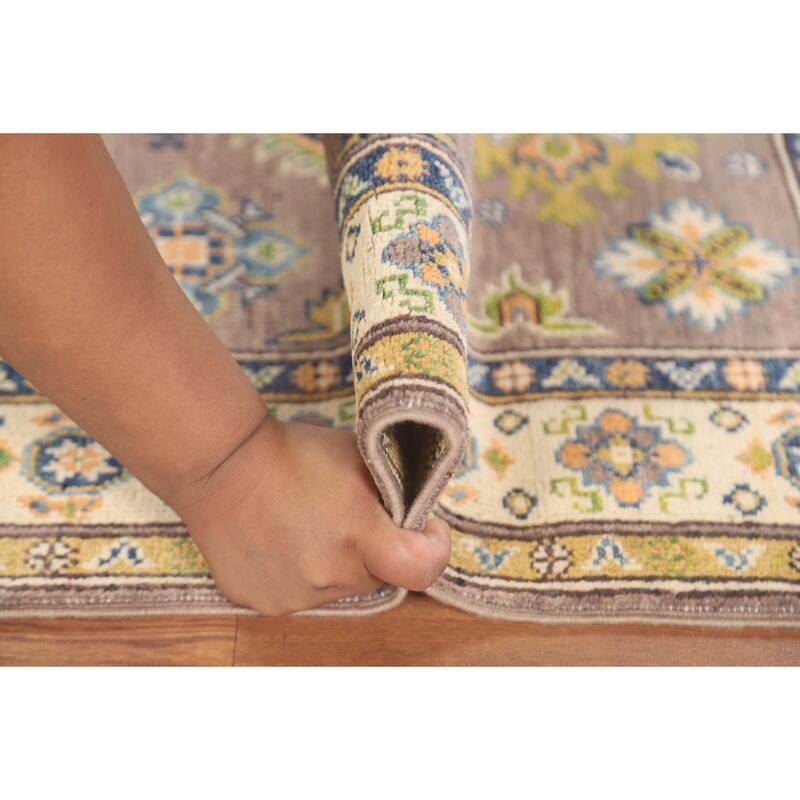 Brown Kazak Oriental Accent Rug Handmade Wool Carpet - 2'8" x 4'0"