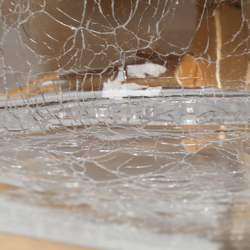 Modern Glam Flush Mount Light Textured Cracked Glass LED 3-light for Bedroom - D15" x H 5"