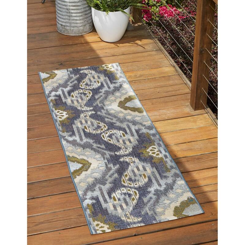 Outdoor Ucul Collection Area Rug - Blue - 2'x3'11"