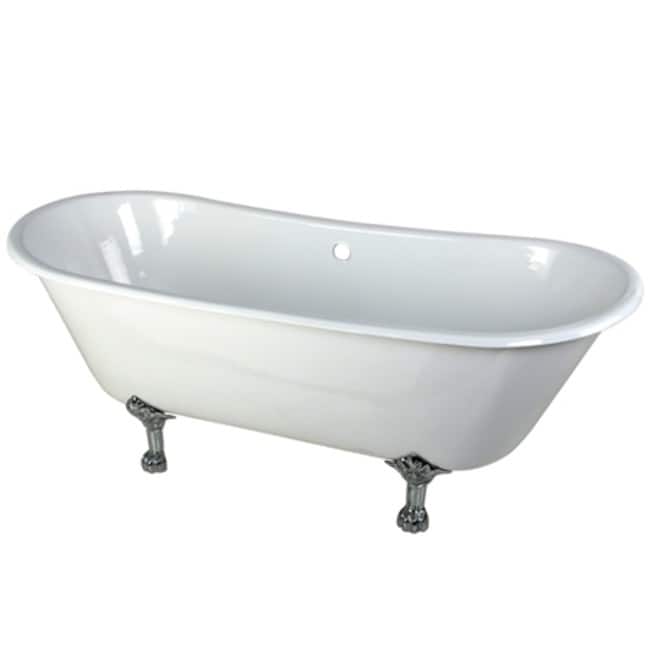 Kingston Brass Aqua Eden 67" Clawfoot Cast Iron Soaking Tub with