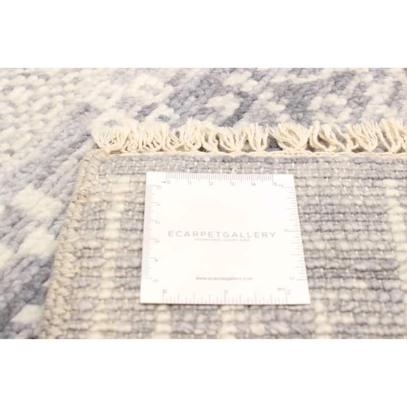ECARPETGALLERY Hand-knotted Silk Shadow Dark Grey Wool Rug - 3'6 x 5'11