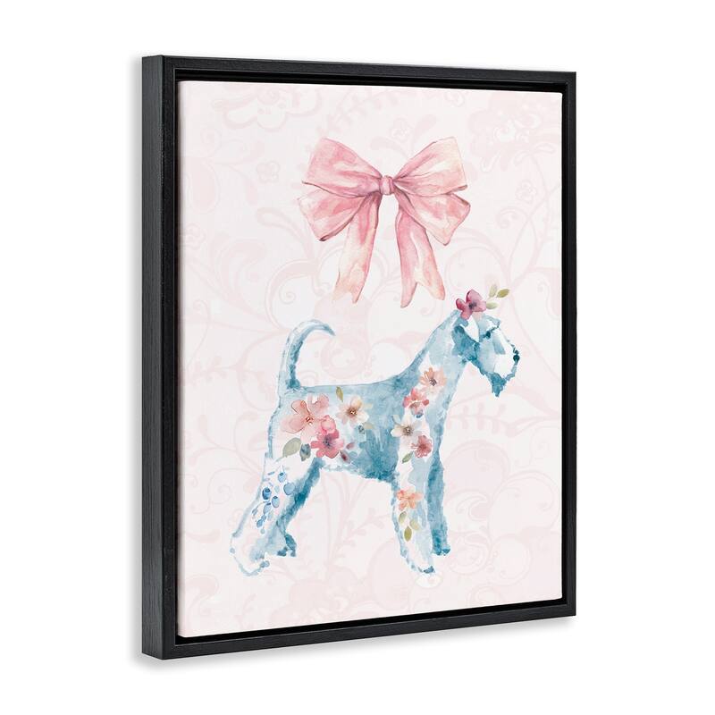 Stupell Pastel Dog Glam Details Framed Floater Canvas Wall Art Design By Carol Robinson
