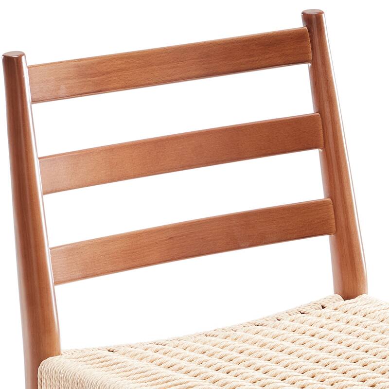 Dining Chairs Set of 2, Woven Rope Seat with Sturdy Metal Frame, Mid Century Modern Dining Room Chairs for Kitchen